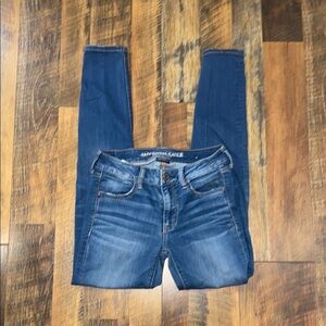 American Eagle Outfitters Women's Dark Blue Skinny Jeans